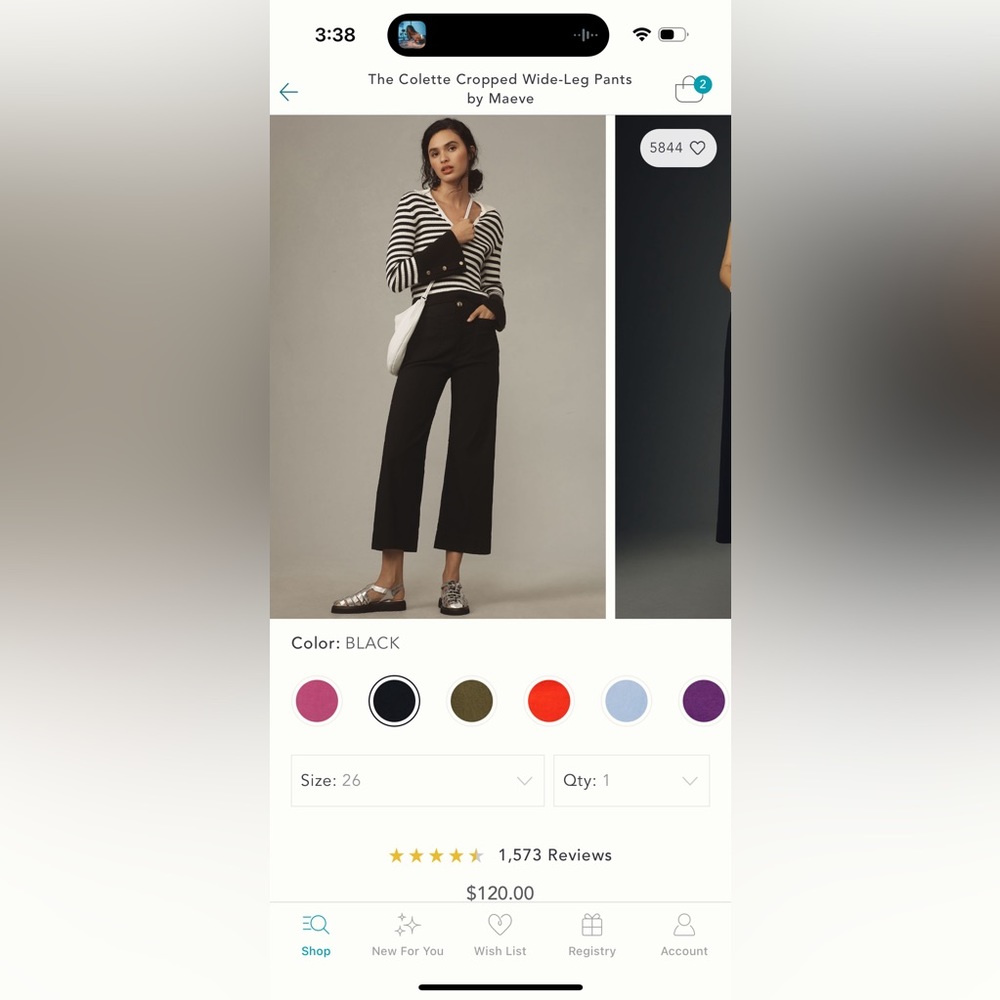 Maeve The Colette wide leg crop pants